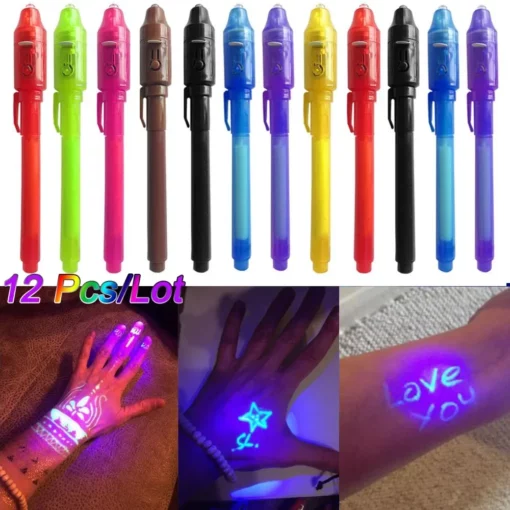 Invisible Ink Magic Lamp Pen: UV Large Head Pen for Kids' Party Favors, Toys, and Gifts (1pc)