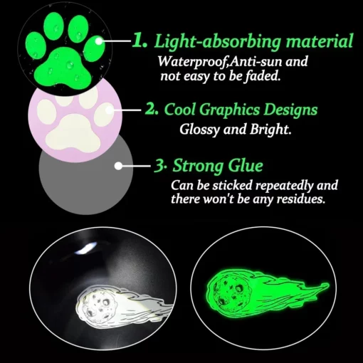 20 Cute Glow-in-the-Dark Stickers for Girls - Waterproof Vinyl Sticker Pack for Bikes, Cars, and Laptops - Image 5