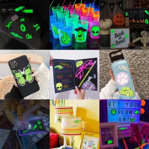 20 Cute Glow-in-the-Dark Stickers for Girls - Waterproof Vinyl Sticker Pack for Bikes, Cars, and Laptops - Image 6